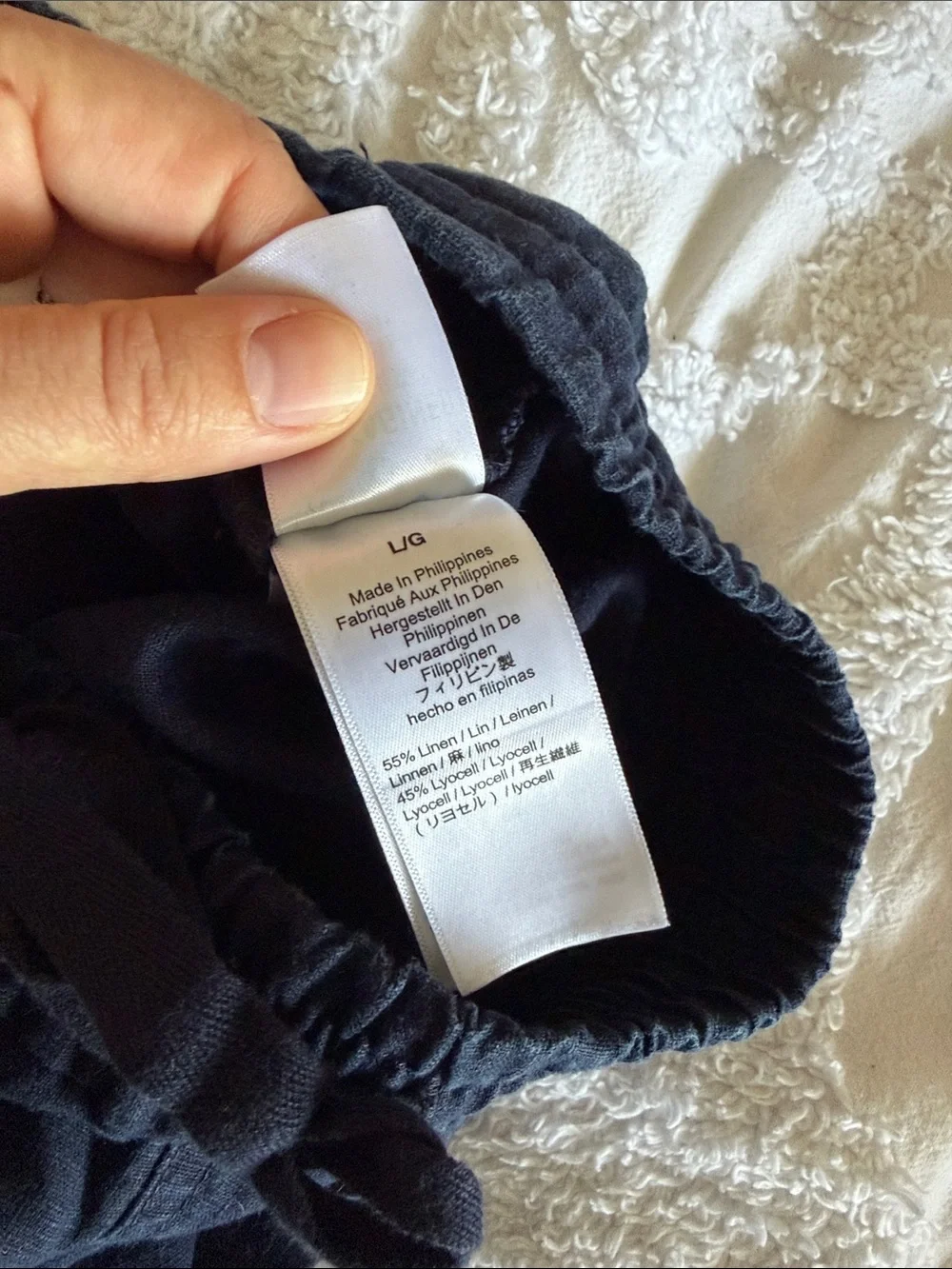 J. Crew Navy Elastic Waist Linen Shorts L